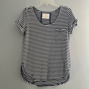Lilly Pulitzer Luxletic Striped Scoop Neck Pocket T Shirt Women Size S Modal